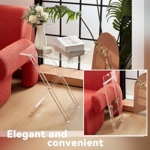 Mesa de comedor de TV plegable acrílica para comer aperitivos, café, cama, escritorio, sala de estar, muebles de cocina, fácil montaje - Product Image 5