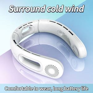 Sin aspas usable cuello colgante un segundo ciclo de enfriamiento <span class=keywords><strong>aire</strong></span> dos manos libre portátil recargable cuello ventilador seguridad de calor - Product Image 6