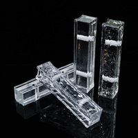 Brique de verre cristallin solide en bande longue, mince, résistante au feu et aux UV, bloc architectural avec trous pré-percés pour la décoration