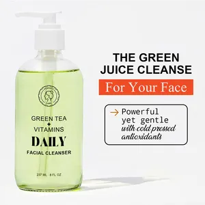 Green Tea Facial Cleanser Gentle PH Balanced Glowing Skin Foaming Face Wash Gel Facial Cleanser