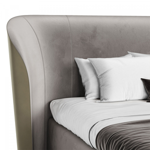 <span class=keywords><strong>Letto</strong></span> Moderno di Lusso in Velluto <span class=keywords><strong>Grigio</strong></span>, Misura King Size, Morbido, Arredamento Camera da <span class=keywords><strong>Letto</strong></span>, <span class=keywords><strong>Letto</strong></span> <span class=keywords><strong>Matrimoniale</strong></span> in Pelle Opaca - Product Image 3