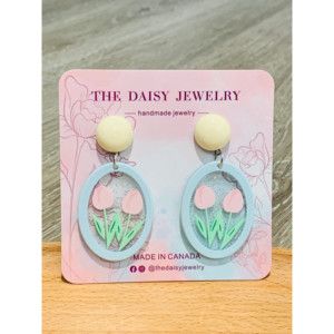 Orecchini a Forma di Rosa Rosa - Product Image 1