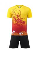 Set Badminton Sublimasi Naga Kustom Jersey Biru Celana Pendek Hitam Cepat Kering Bernapas Seragam Tim Tenis Meja