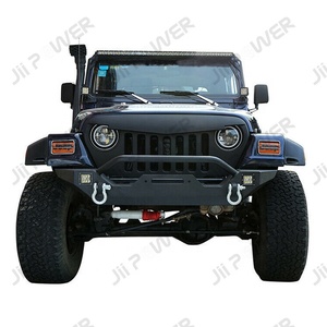 กันชนหน้าสีดำพื้นผิว JP16 ODM พร้อมแผ่นกว้านสำหรับ Wrangler TJ <span class=keywords><strong>YJ</strong></span> - Product Image 5