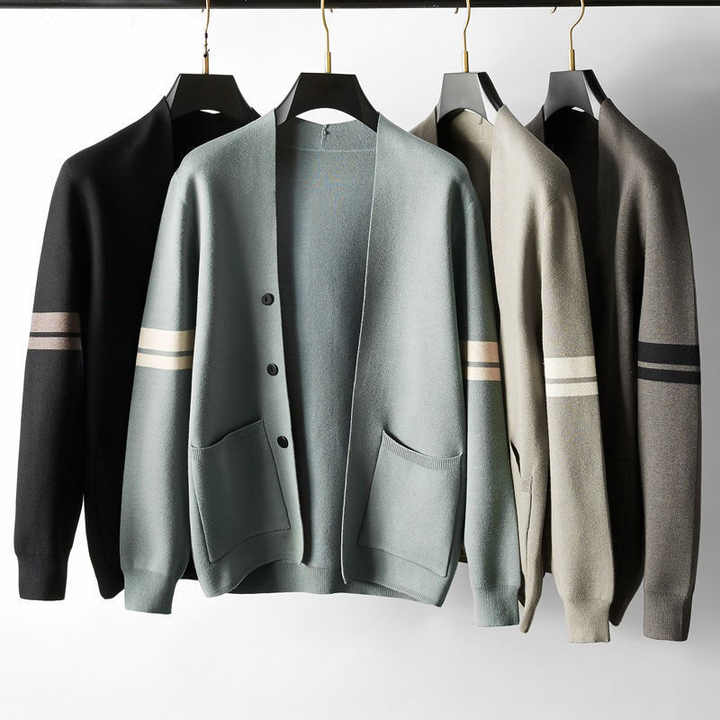 High-end Men's Knit Cardigan Spring and Autumn Coat Men's Casual Men's ...