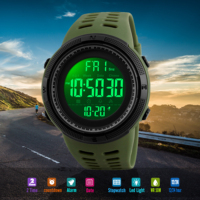 Relojes Hombre jam tangan olahraga pria, arloji Digital kronograf tahan air 1251