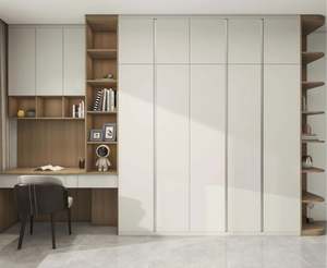 Armoire de chambre secondaire, armoire moderne minimaliste intégrée à une table et un support de lit - Product Image 1