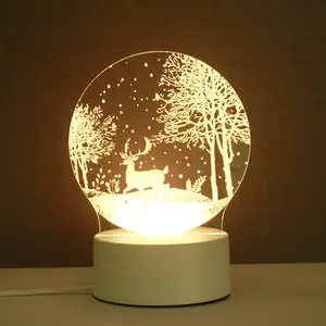 Nuova camera da letto promozionale creativa 3D USB lampada da comodino lampada da tavolo regalo per le vacanze baby LED piccola luce notturna