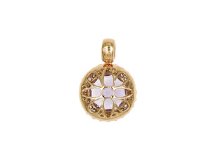 High End Round Natural Bi Color Ametrine Double Halo Pendant Rose Gold Fine Jewelry <b>For</b> <b>Women</b> Wedding Formal Necklace Charm - Product Image 2