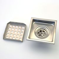 Carré moderne 4x4 réglable en ABS Base piège à eau filtre à noyau attrape-cheveux Anti-odeur Anti-colmatage en acier inoxydable siphon de sol