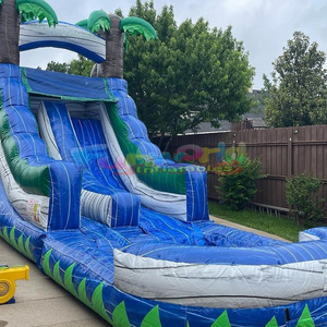 Nhiệt đới <span class=keywords><strong>plam</strong></span> cây Inflatable trượt nước thương mại lớp dành cho người lớn sân sau lâu đài nhảy Bouncer thổi lên trượt nước ngoài trời - Product Image 2