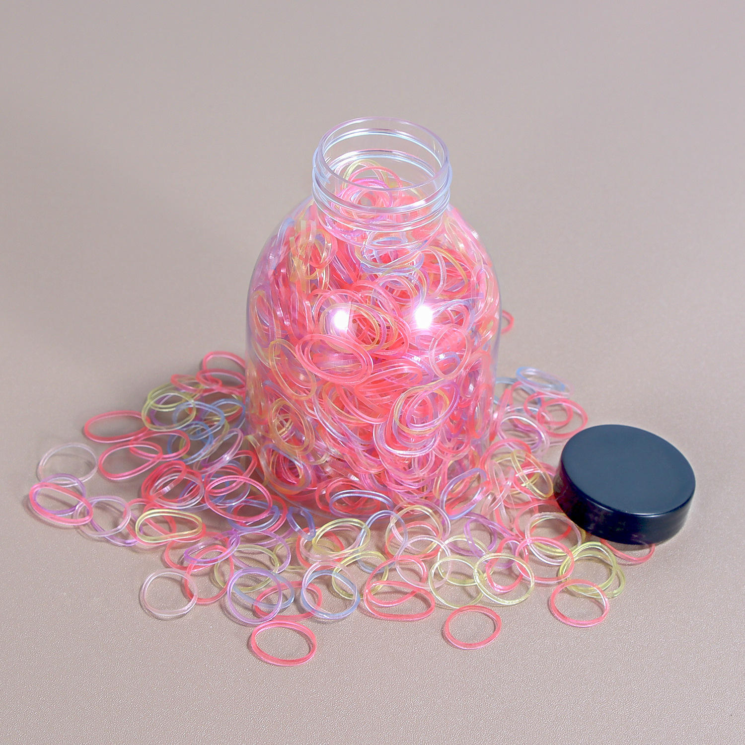 แถบยางหนาขนาดเล็กสีชมพูใส5 1000 1อ่าง