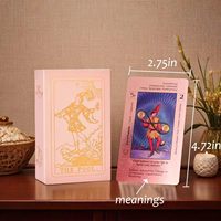 ZS Fantasy - Baraja de Cartas del Tarot Educativas de Arte Moderno, con Estampado en Oro Rosa, Acabado Brillante, Esquinas Cuadradas, Lectura Espiritual