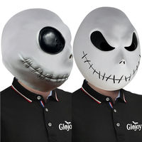 Masque d'horreur en latex The Nightmare Before Christmas, accessoire de cosplay pour fête d'Halloween, personnalisable