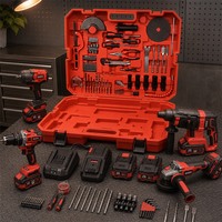 Ensemble d'outils électriques SADIS 4 pièces : perceuse sans fil, scie sauteuse, visseuse à chocs, meuleuse d'angle, kit combiné 18v