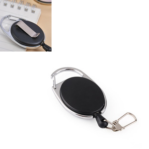 Boucle télescopique en métal pour la pêche en plein air, laisse ovale noire pour leurres, boucle élastique multifonctionnelle à tirage facile, boucle anti-perte. - Product Image 4