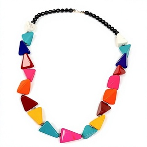 Collier à breloques irrégulières en résine colorée fait main FAIZA CRAFT, bijoux de mode pour femmes, bijoux de mariage, artisanat - Product Image 1