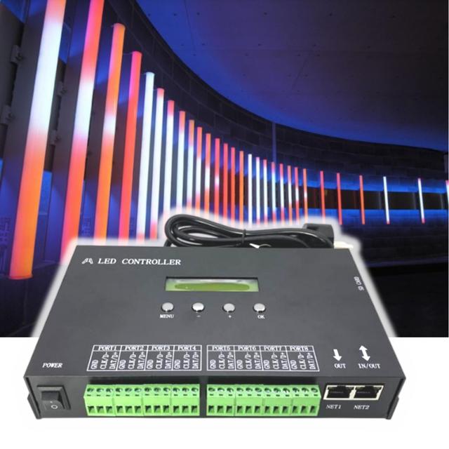 Programmable SPI WS2811/WS2812B/WS2815 APA102 LED Strip Controller H807SA 8192Pixels DMX512 for Stage Lighting