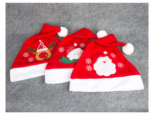 Nouveaux chapeaux de Noël en velours brodés de dessins animés pour l'automne et l'hiver, bonnets et casquettes de fête pour hommes et femmes - Product Image 5
