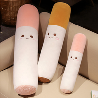Coussin en peluche en forme de cigarette de dessin animé mignon, doux, moelleux, drôle, cylindrique, kawaii, nouveauté, coussin décoratif