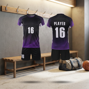 Uniforme Personalizado de Voleibol para Hombre, Conjunto de Camiseta y Pantalones Cortos, Impresión por Sublimación Frontal, Secado Rápido, 100% Poliéster, Nombre del Jugador - Product Image 2