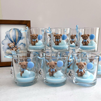 Bougie parfumée en cire de soja naturelle en forme d'ours, bougie en verre, bougie de festival, style tendance, décoration de la maison