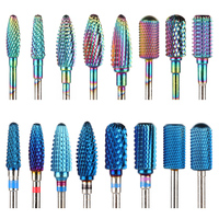 Brocas de carburo de tungsteno de diferentes tamaños y colores, cortador de uñas de cerámica para taladro de uñas
