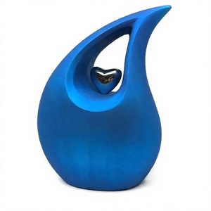 Urna Funeraria Azul en Forma de Corazón para Cenizas Humanas Adultas, Urna Decorativa en Forma de Lágrima para Guardar Recuerdos, Hermosa Urna en Forma de Lágrima - Product Image 4