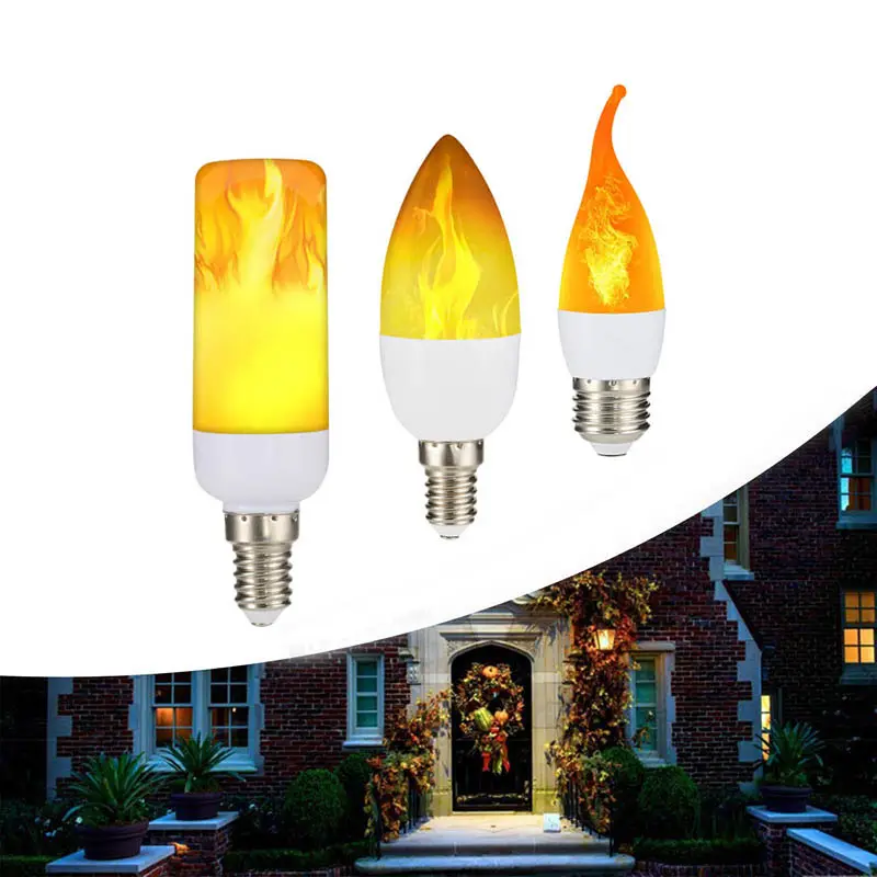 Led Vlam Lamp Gesimuleerde Kaars Licht E27 Zwaartekracht Sensor Flickering Emulatie Decor Lamp Effect Fire Gloeilamp