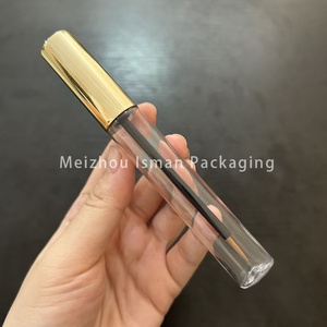 ISMAN Hot 12ml Contenant pour eye-liner rond transparent givré doré métallique, tubes pour cils en plastique pour cosmétiques - Product Image 4