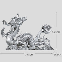 Sculpture d'art artisanale de luxe moderne, cadeaux, statue de dragon en résine Feng Shui pour la décoration de bureau