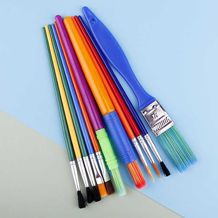 Luoqun88 Lot De 20 Pinceaux De Peinture En Nylon Pour Peinture Acrylique, Huile, Aquarelle Et Gouache – Petit Pinceau Idéal Pour Les Artistes, Les Enfants Et Les Projets Créatifs (bleu Clair