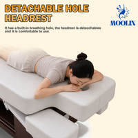 Lit de massage électrique professionnel de luxe MOOLIN pour salon de beauté, avec 4 moteurs, chauffage, massage facial, lit de beauté spa