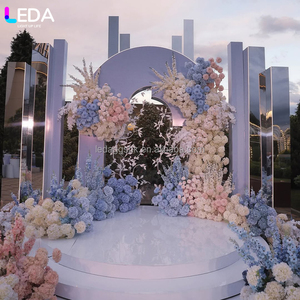 LEDA Wedding Events Decor Custom Simple Modern Silver Acrylic Mirror Wedding <b>Backdrop</b> - Product Image 3