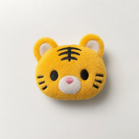 Appliques personnalisées en forme de tête d'animal en peluche, patchs en coton rembourrés de dessins animés, ornements faits à la main à coudre sur les vêtements et les sacs