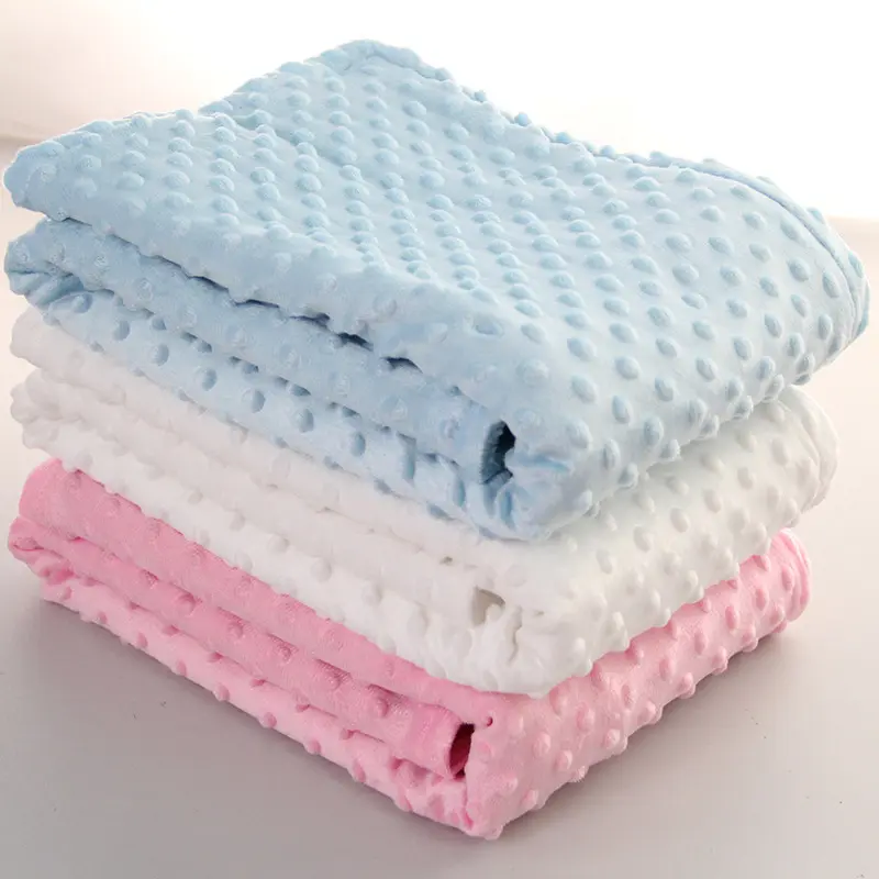 High Quality Baby Plush Flannel Fleece Wrap Minky Mink Bubble Sleeping Seersucker Swaddle Toddler Blankets Baby Newborn