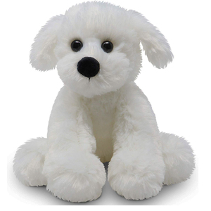 Cane <span class=keywords><strong>bianco</strong></span> della peluche di forma di seduta dei cani bianchi dell'animale farcito molle realistico del giocattolo farcito cucciolo <span class=keywords><strong>bianco</strong></span> sveglio su misura - Product Image 1