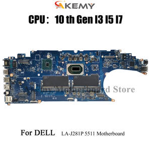 Placa Base CN-09XKR8 CN-093YRG CN-0JK8G1 CN-0C33CM para Portátil Dell 5511, Placa Madre FDV50 LA-J281P con CPU <span class=keywords><strong>I5</strong></span> I7 de 10.ª Generación, Probada y Funcionando - Product Image 2