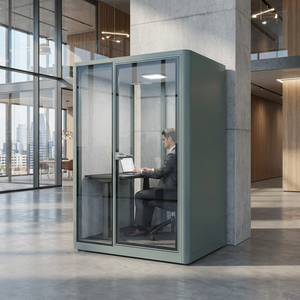 Cabina de <span class=keywords><strong>estudio</strong></span> insonorizada UNIBOOTH con aislamiento acústico de 33dB, ignífuga, de montaje rápido, ISO 23351, para hospitales y centros médicos, venta al por mayor - Product Image 5