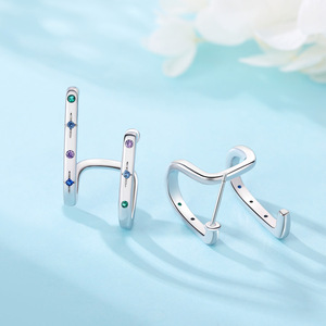 Pendientes de cobre blanco de doble capa con diseño de cielo estrellado, los más vendidos, diseño original y exclusivo, pendientes versátiles para mujer - Product Image 4