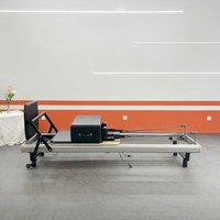 Machine de Pilates Reformer professionnelle en aluminium, noire, pour studio commercial, avec ensemble d'exercices, en promotion