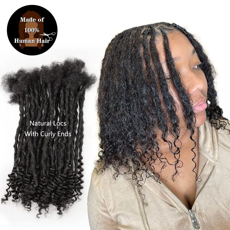 [HOHODREADS] Soft and Natural Curly Ends Human Hair Dreadlocks Extensions Culture Locks