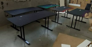 Escritorio de juegos para <span class=keywords><strong>pc</strong></span>, mesa de juegos con marco de metal, usb, color negro - Product Image 2