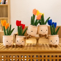 Mainan Tanaman Plush Tulip Kreatif Mia dalam Pot untuk Dekorasi Rumah Hadiah Ulang Tahun Sahabat