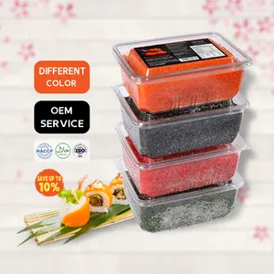 फैक्टरी प्रत्यक्ष बिक्री 500g सुशी रेस्तरां उच्च गुणवत्ता नारंगी हरे रंग काला पीला लाल फ्लाइंग फिश रो