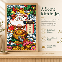 Kit de Peinture Diamantée Thème Richesse Chinoise + Art Culturel de la Prospérité + Diamants Scintillants Spéciaux + DIY Écologique Porte-Bonheur