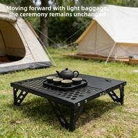 Mini table pliante d'extérieur, table de poche ultra-légère et portable, petite table à café pour barbecue, randonnée, pique-nique, table pliante tactique