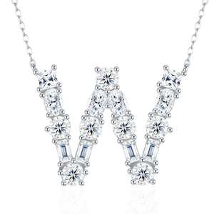 Collana in Moissanite VVS con Taglio Multiplo Lettera <span class=keywords><strong>R</strong></span>, Testata con Diamante, in Argento 925 Platinato, Gioiello Elegante di Alta Qualità - Product Image 6
