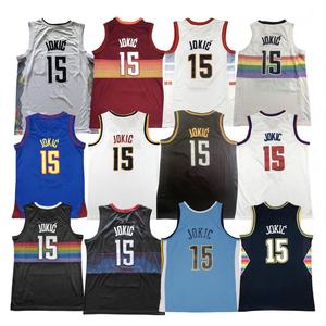 <span class=keywords><strong>Denver</strong></span> para Hombre # Camiseta de Baloncesto Nikola <span class=keywords><strong>Jokic</strong></span> Número 15, Logos Bordados en 3D, Edición Clásica Ciudad, Uniforme Cosido, Transpirable y de Secado Rápido - Product Image 1