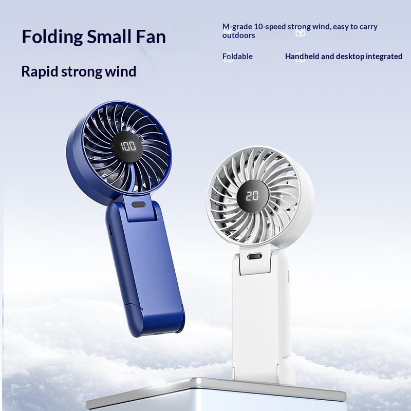 USB Rechargeable Foldable Handheld Fan with Lanyard, Portable Desktop ...
